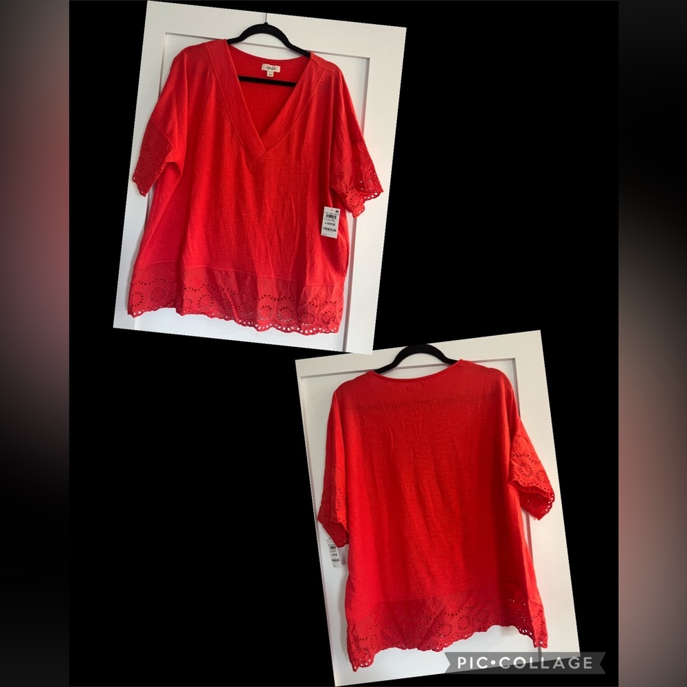 Style & Co Tunic Top with Lace Accent Size Large